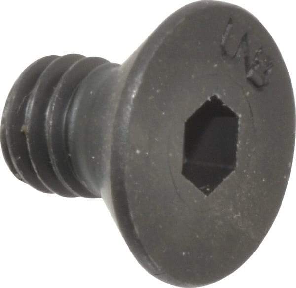 Unbrako - 5/16-18 UNC Hex Socket Drive, 82° Flat Screw - Alloy Steel, Black Oxide Finish, 1/2" OAL - Exact Tool & Supply
