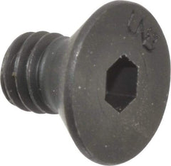 Unbrako - 5/16-18 UNC Hex Socket Drive, 82° Flat Screw - Alloy Steel, Black Oxide Finish, 1/2" OAL - Exact Tool & Supply