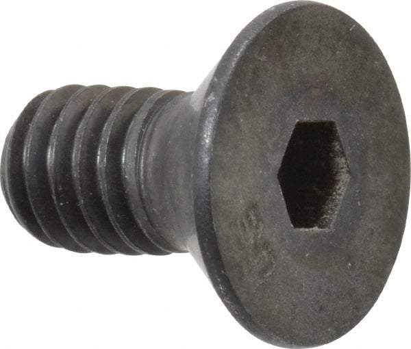 Unbrako - 5/16-18 UNC Hex Socket Drive, 82° Flat Screw - Alloy Steel, Black Oxide Finish, 5/8" OAL - Exact Tool & Supply