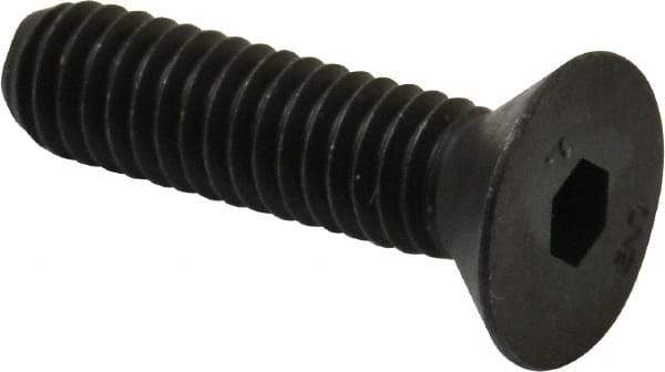 Unbrako - 5/16-18 UNC Hex Socket Drive, 82° Flat Screw - Alloy Steel, Black Oxide Finish, 1-1/4" OAL - Exact Tool & Supply