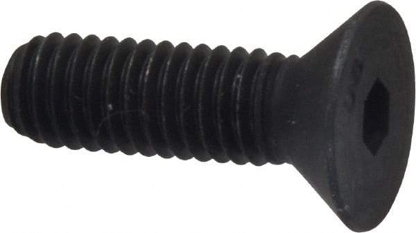 Unbrako - 3/8-16 UNC Hex Socket Drive, 82° Flat Screw - Alloy Steel, Black Oxide Finish, 1-1/4" OAL - Exact Tool & Supply