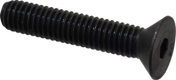 Unbrako - 3/8-16 UNC Hex Socket Drive, 82° Flat Screw - Alloy Steel, Black Oxide Finish, 2" OAL - Exact Tool & Supply