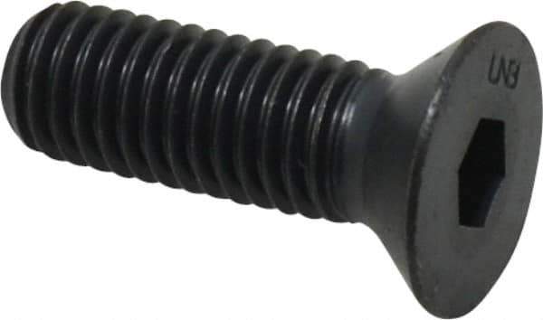 Unbrako - 1/2-13 UNC Hex Socket Drive, 82° Flat Screw - Alloy Steel, Black Oxide Finish, 1-1/2" OAL - Exact Tool & Supply