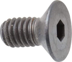 Unbrako - M4x0.70 Metric Coarse Hex Socket Drive, 90 to 92° Flat Screw - Grade 12.9 Alloy Steel, Black Oxide Finish, 8mm OAL - Exact Tool & Supply