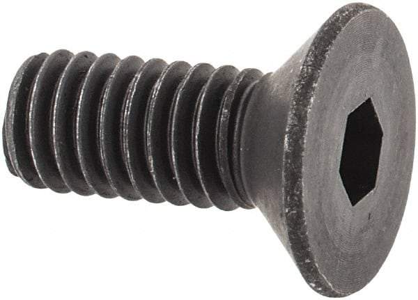 Unbrako - M4x0.70 Metric Coarse Hex Socket Drive, 90 to 92° Flat Screw - Grade 12.9 Alloy Steel, Black Oxide Finish, 10mm OAL - Exact Tool & Supply