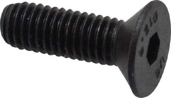 Unbrako - M5x0.80 Metric Coarse Hex Socket Drive, 90 to 92° Flat Screw - Grade 12.9 Alloy Steel, Black Oxide Finish, 16mm OAL - Exact Tool & Supply
