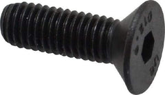 Unbrako - M5x0.80 Metric Coarse Hex Socket Drive, 90 to 92° Flat Screw - Grade 12.9 Alloy Steel, Black Oxide Finish, 16mm OAL - Exact Tool & Supply