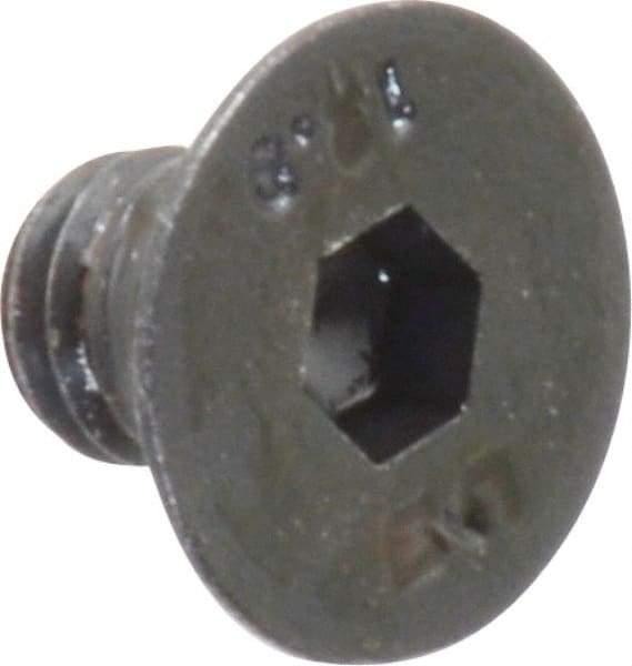 Unbrako - M6x1.00 Metric Coarse Hex Socket Drive, 90 to 92° Flat Screw - Grade 12.9 Alloy Steel, Black Oxide Finish, 8mm OAL - Exact Tool & Supply