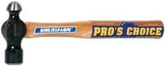 Vaughan Bushnell - 3/4 Lb Head Ball Pein Hammer - Hickory Handle, 12-3/4" OAL - Exact Tool & Supply