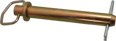 Made in USA - 1-1/8" Pin Diam, 7-3/4" Long, Zinc Plated Steel Pull Ring Hitch Pin - 7" Usable Length - Exact Tool & Supply