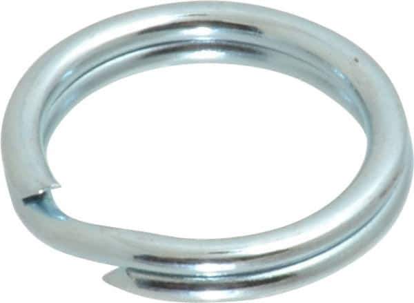 Made in USA - 0.526" ID, 0.67" OD, 0.105" Thick, Split Ring - Grade 2 Spring Steel, Zinc-Plated Finish - Exact Tool & Supply