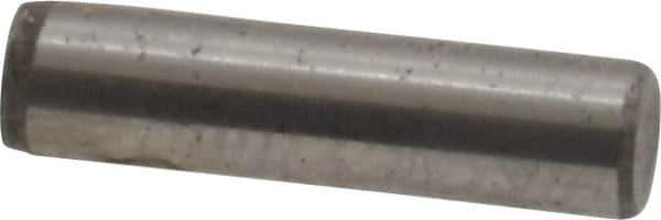 Unbrako - 1/8" Diam x 1/2" Pin Length Grade 8 Alloy Steel Oversized Dowel Pin - C 60 (Surface) & C 50-58 Hardness, 1,845 Lb Breaking Strength, 1 Beveled & 1 Rounded End - Exact Tool & Supply