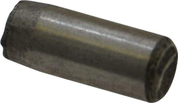 Unbrako - 1/4" Diam x 5/8" Pin Length Grade 8 Alloy Steel Oversized Dowel Pin - C 60 (Surface) & C 50-58 Hardness, 7,370 Lb Breaking Strength, 1 Beveled & 1 Rounded End - Exact Tool & Supply