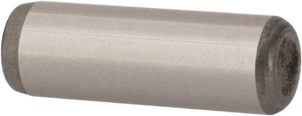 Unbrako - 1/4" Diam x 3/4" Pin Length Grade 8 Alloy Steel Oversized Dowel Pin - C 60 (Surface) & C 50-58 Hardness, 7,370 Lb Breaking Strength, 1 Beveled & 1 Rounded End - Exact Tool & Supply
