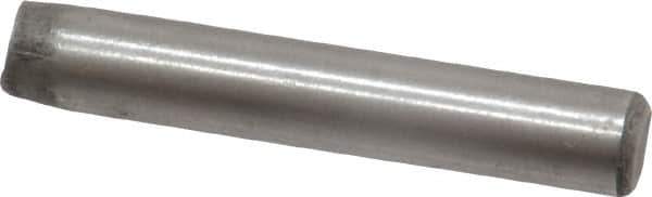 Unbrako - 1/4" Diam x 1-1/2" Pin Length Grade 8 Alloy Steel Oversized Dowel Pin - C 60 (Surface) & C 50-58 Hardness, 7,370 Lb Breaking Strength, 1 Beveled & 1 Rounded End - Exact Tool & Supply