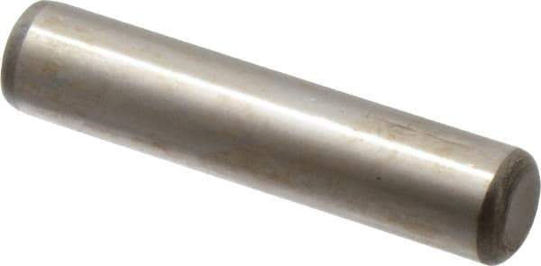 Unbrako - 3/8" Diam x 1-3/4" Pin Length Grade 8 Alloy Steel Oversized Dowel Pin - C 60 (Surface) & C 50-58 Hardness, 16,580 Lb Breaking Strength, 1 Beveled & 1 Rounded End - Exact Tool & Supply