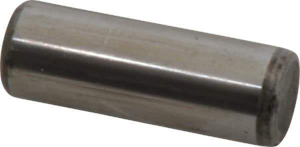 Unbrako - 7/16" Diam x 1-1/4" Pin Length Grade 8 Alloy Steel Oversized Dowel Pin - C 60 (Surface) & C 50-58 Hardness, 22,540 Lb Breaking Strength, 1 Beveled & 1 Rounded End - Exact Tool & Supply