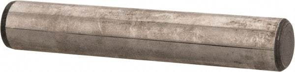 Unbrako - 7/16" Diam x 2-1/2" Pin Length Grade 8 Alloy Steel Oversized Dowel Pin - C 60 (Surface) & C 50-58 Hardness, 22,540 Lb Breaking Strength, 1 Beveled & 1 Rounded End - Exact Tool & Supply