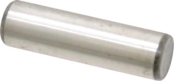 Unbrako - 1/2" Diam x 1-3/4" Pin Length Grade 8 Alloy Steel Oversized Dowel Pin - C 60 (Surface) & C 50-58 Hardness, 29,460 Lb Breaking Strength, 1 Beveled & 1 Rounded End - Exact Tool & Supply