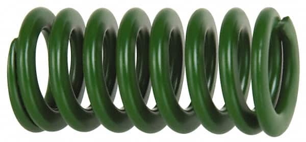 Associated Spring Raymond - 32mm Hole Diam, 16mm Rod Diam, 1-1/2" Free Length, Green Die Spring - Exact Tool & Supply