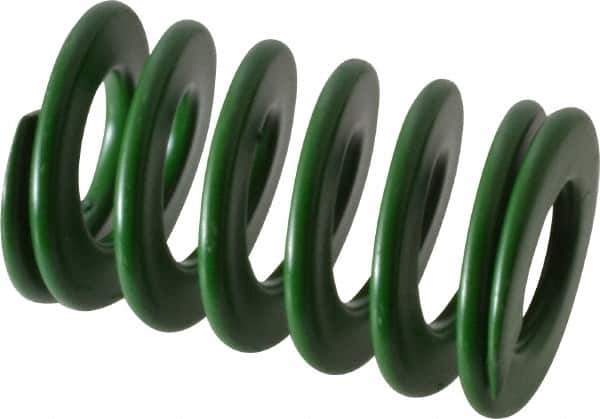 Associated Spring Raymond - 32mm Hole Diam, 16mm Rod Diam, 2" Free Length, Green Die Spring - 1340 N Max Deflection, 20mm Max Deflection, Light Duty, Chromium Alloy Steel - Exact Tool & Supply