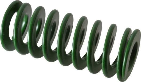 Associated Spring Raymond - 32mm Hole Diam, 16mm Rod Diam, 3" Free Length, Green Die Spring - 1320 N Max Deflection, 30mm Max Deflection, Light Duty, Chromium Alloy Steel - Exact Tool & Supply