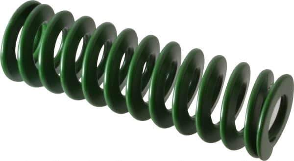 Associated Spring Raymond - 32mm Hole Diam, 16mm Rod Diam, 4" Free Length, Green Die Spring - 1312 N Max Deflection, 41mm Max Deflection, Light Duty, Chromium Alloy Steel - Exact Tool & Supply