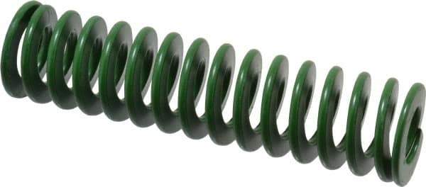 Associated Spring Raymond - 32mm Hole Diam, 16mm Rod Diam, 5" Free Length, Green Die Spring - 1275 N Max Deflection, 51mm Max Deflection, Light Duty, Chromium Alloy Steel - Exact Tool & Supply