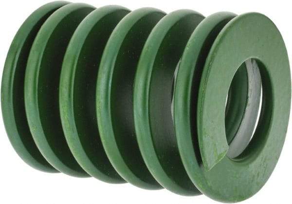 Associated Spring Raymond - 50mm Hole Diam, 25mm Rod Diam, 2-1/2" Free Length, Green Die Spring - 3900 N Max Deflection, 25mm Max Deflection, Light Duty, Chromium Alloy Steel - Exact Tool & Supply