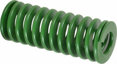 Associated Spring Raymond - 50mm Hole Diam, 25mm Rod Diam, 5" Free Length, Green Die Spring - 3621 N Max Deflection, 51mm Max Deflection, Light Duty, Chromium Alloy Steel - Exact Tool & Supply