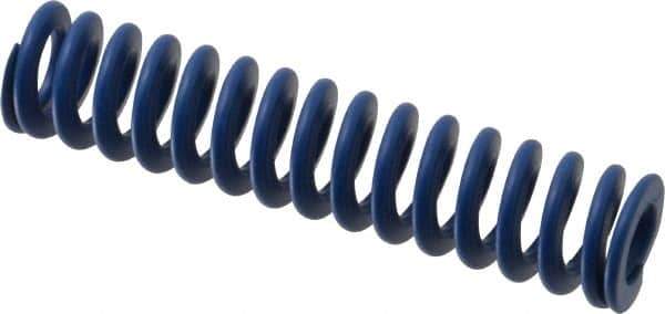 Associated Spring Raymond - 20mm Hole Diam, 10mm Rod Diam, 3-1/2" Free Length, Blue Die Spring - 726 N Max Deflection, 33mm Max Deflection, Medium Duty, Chromium Alloy Steel - Exact Tool & Supply