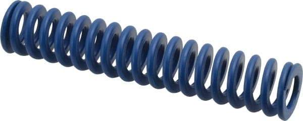 Associated Spring Raymond - 20mm Hole Diam, 10mm Rod Diam, 4" Free Length, Blue Die Spring - 752.4 N Max Deflection, 38mm Max Deflection, Medium Duty, Chromium Alloy Steel - Exact Tool & Supply