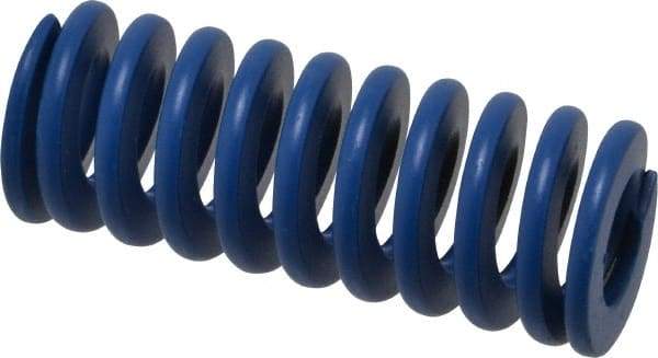 Associated Spring Raymond - 25mm Hole Diam, 12.5mm Rod Diam, 2-1/2" Free Length, Blue Die Spring - 1272 N Max Deflection, 24mm Max Deflection, Medium Duty, Chromium Alloy Steel - Exact Tool & Supply