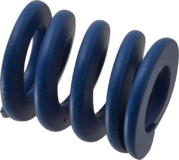 Associated Spring Raymond - 32mm Hole Diam, 16mm Rod Diam, 1-1/2" Free Length, Blue Die Spring - 2590 N Max Deflection, 14mm Max Deflection, Medium Duty, Chromium Alloy Steel - Exact Tool & Supply
