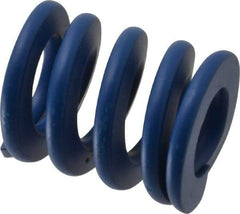 Associated Spring Raymond - 32mm Hole Diam, 16mm Rod Diam, 1-1/2" Free Length, Blue Die Spring - 2590 N Max Deflection, 14mm Max Deflection, Medium Duty, Chromium Alloy Steel - Exact Tool & Supply