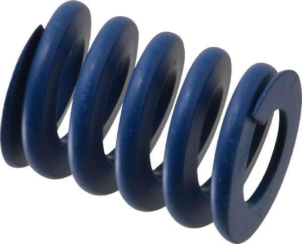 Associated Spring Raymond - 32mm Hole Diam, 16mm Rod Diam, 1-3/4" Free Length, Blue Die Spring - 2607 N Max Deflection, 16.5mm Max Deflection, Medium Duty, Chromium Alloy Steel - Exact Tool & Supply