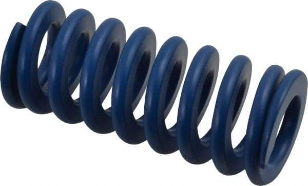 Associated Spring Raymond - 40mm Hole Diam, 20mm Rod Diam, 3-1/2" Free Length, Blue Die Spring - 2993.1001 N Max Deflection, 33mm Max Deflection, Medium Duty, Chromium Alloy Steel - Exact Tool & Supply