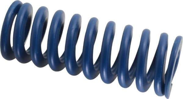 Associated Spring Raymond - 40mm Hole Diam, 20mm Rod Diam, 4" Free Length, Blue Die Spring - 3078 N Max Deflection, 38mm Max Deflection, Medium Duty, Chromium Alloy Steel - Exact Tool & Supply