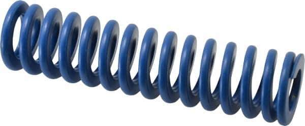 Associated Spring Raymond - 40mm Hole Diam, 20mm Rod Diam, 152mm Free Length, Blue Die Spring - 2941.2 N Max Deflection, 57mm Max Deflection, Medium Duty, Chromium Alloy Steel - Exact Tool & Supply
