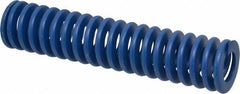 Associated Spring Raymond - 50mm Hole Diam, 25mm Rod Diam, 9" Free Length, Blue Die Spring - 4377.3999 N Max Deflection, 86mm Max Deflection, Medium Duty, Chromium Alloy Steel - Exact Tool & Supply