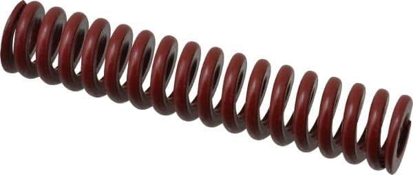 Associated Spring Raymond - 20mm Hole Diam, 10mm Rod Diam, 4" Free Length, Red Die Spring - 1370.2 N Max Deflection, 31mm Max Deflection, Strong Duty, Chromium Alloy Steel - Exact Tool & Supply