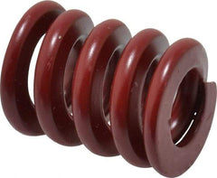 Associated Spring Raymond - 25mm Hole Diam, 12.5mm Rod Diam, 1-1/4" Free Length, Red Die Spring - 2851.2 N Max Deflection, 9.6mm Max Deflection, Strong Duty, Chromium Alloy Steel - Exact Tool & Supply