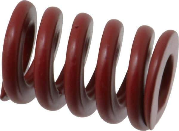Associated Spring Raymond - 25mm Hole Diam, 12.5mm Rod Diam, 1-1/2" Free Length, Red Die Spring - 2409 N Max Deflection, 11mm Max Deflection, Strong Duty, Chromium Alloy Steel - Exact Tool & Supply