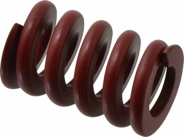 Associated Spring Raymond - 32mm Hole Diam, 16mm Rod Diam, 2" Free Length, Red Die Spring - 4080 N Max Deflection, 15mm Max Deflection, Strong Duty, Chromium Alloy Steel - Exact Tool & Supply