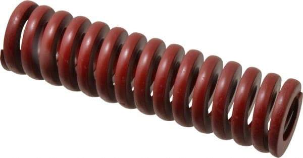 Associated Spring Raymond - 40mm Hole Diam, 20mm Rod Diam, 152mm Free Length, Red Die Spring - 4830 N Max Deflection, 46mm Max Deflection, Strong Duty, Chromium Alloy Steel - Exact Tool & Supply