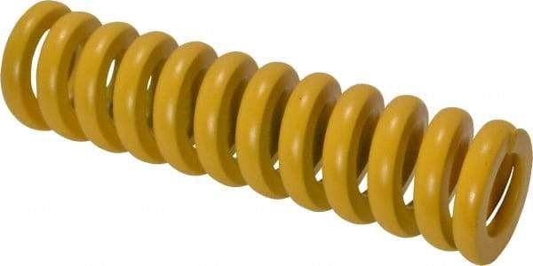 Associated Spring Raymond - 20mm Hole Diam, 10mm Rod Diam, 3" Free Length, Yellow Die Spring - 1552.3 N Max Deflection, 19mm Max Deflection, Extra Strong, Chromium Alloy Steel - Exact Tool & Supply