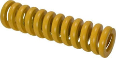 Associated Spring Raymond - 20mm Hole Diam, 10mm Rod Diam, 3" Free Length, Yellow Die Spring - 1552.3 N Max Deflection, 19mm Max Deflection, Extra Strong, Chromium Alloy Steel - Exact Tool & Supply