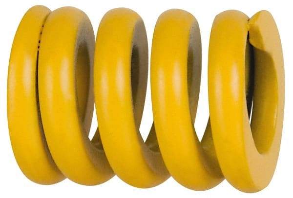 Associated Spring Raymond - 32mm Hole Diam, 16mm Rod Diam, 3" Free Length, Yellow Die Spring - 4151.5 N Max Deflection, 19mm Max Deflection, Extra Strong, Chromium Alloy Steel - Exact Tool & Supply