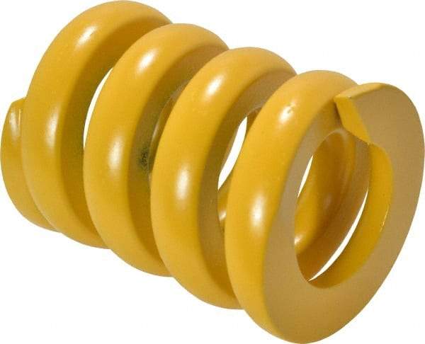 Associated Spring Raymond - 40mm Hole Diam, 20mm Rod Diam, 2-1/2" Free Length, Yellow Die Spring - 8164 N Max Deflection, 13mm Max Deflection, Extra Strong, Chromium Alloy Steel - Exact Tool & Supply