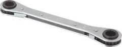 Proto - 11mm x 12mm 12 Point Reversible Ratcheting Box Wrench - Double End, 1-5/8" Head Diam x 1/2" Head Thickness, 6" OAL, Steel, Chrome Finish - Exact Tool & Supply